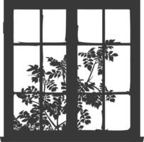 silueta ventana negro color solamente lleno vector