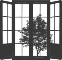 silueta ventana negro color solamente lleno vector