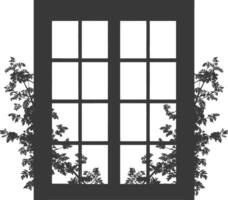 Silhouette window black color only full vector