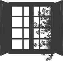 silueta ventana negro color solamente lleno vector