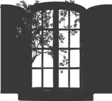 Silhouette window black color only full vector