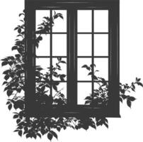 Silhouette window black color only full vector