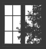 Silhouette window black color only full vector