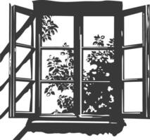 Silhouette window black color only full vector