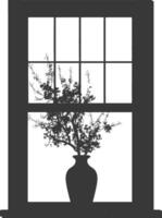 Silhouette window black color only full vector