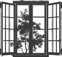 Silhouette window black color only full vector