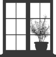 Silhouette window black color only full vector