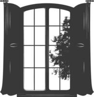 silueta ventana negro color solamente lleno vector