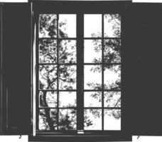 Silhouette window black color only full vector