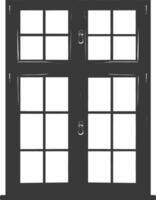 Silhouette window classic black color only full vector