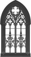 Silhouette window classic black color only full vector