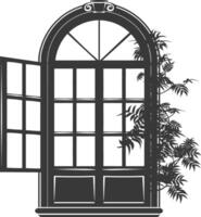 Silhouette window black color only full vector