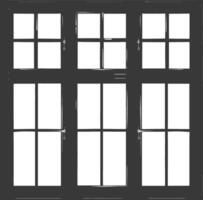 Silhouette window classic black color only full vector