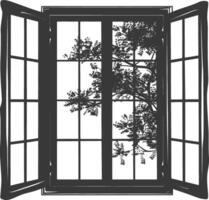 silueta ventana negro color solamente lleno vector