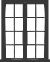 Silhouette window classic black color only full vector