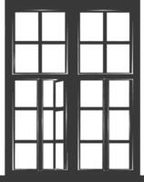 Silhouette window classic black color only full vector