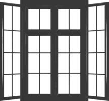 silueta ventana clásico negro color solamente lleno vector