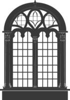 Silhouette window classic black color only full vector