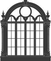 Silhouette window classic black color only full vector