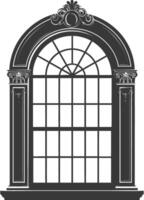 Silhouette window classic black color only full vector