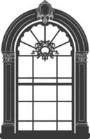 Silhouette window classic black color only full vector