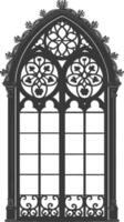 Silhouette window classic black color only full vector