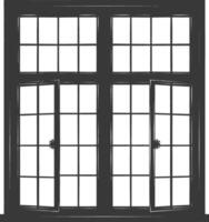 silueta ventana clásico negro color solamente lleno vector