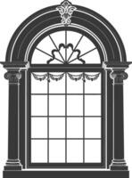 Silhouette window classic black color only full vector