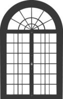 Silhouette window classic black color only full vector