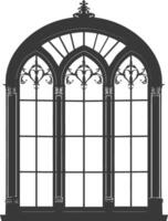 Silhouette window classic black color only full vector