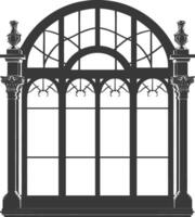 Silhouette window classic black color only full vector