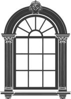 Silhouette window classic black color only full vector