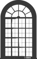 Silhouette window classic black color only full vector