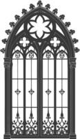 Silhouette window classic black color only full vector