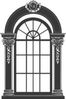 Silhouette window classic black color only full vector