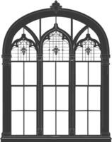 Silhouette window classic black color only full vector