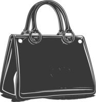 silueta mujer bolso negro color solamente lleno vector