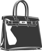 Silhouette women handbag black color only full vector