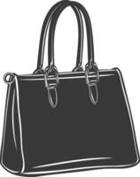 silueta mujer bolso negro color solamente lleno vector