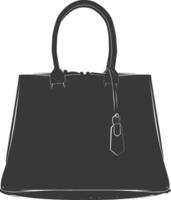 silueta mujer bolso negro color solamente lleno vector