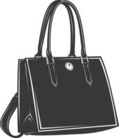 silueta mujer bolso negro color solamente lleno vector