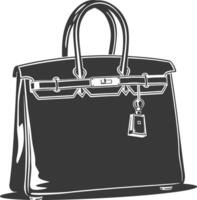 Silhouette women handbag black color only full vector