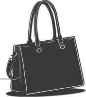 silueta mujer bolso negro color solamente lleno vector