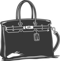 silueta mujer bolso negro color solamente lleno vector