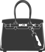 silueta mujer bolso negro color solamente lleno vector