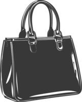 silueta mujer bolso negro color solamente lleno vector