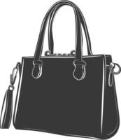 Silhouette women handbag black color only full vector