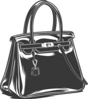 Silhouette women handbag black color only full vector