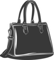 silueta mujer bolso negro color solamente lleno vector