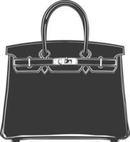 Silhouette women handbag black color only full vector